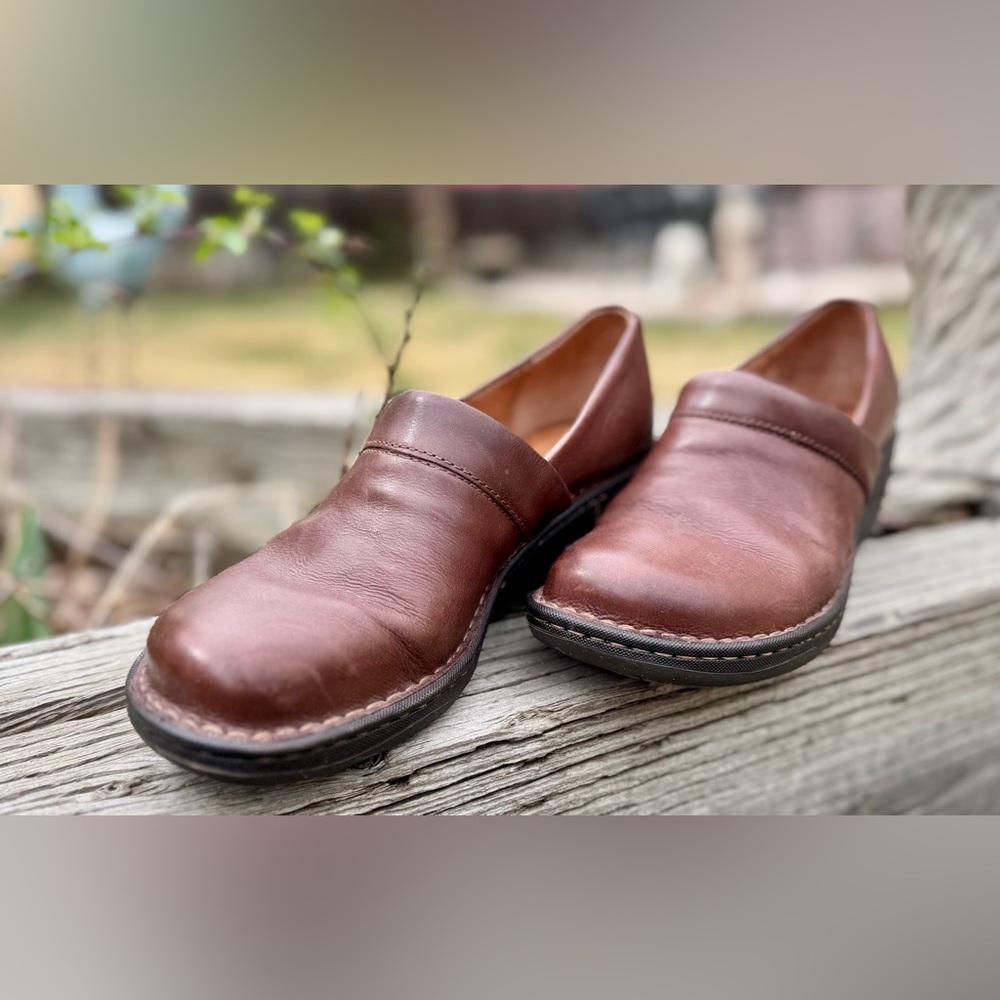 Born Women’s TOBY DUO Slip On Brown Leather Shoes Size 8.5M - Picture 5 of 12